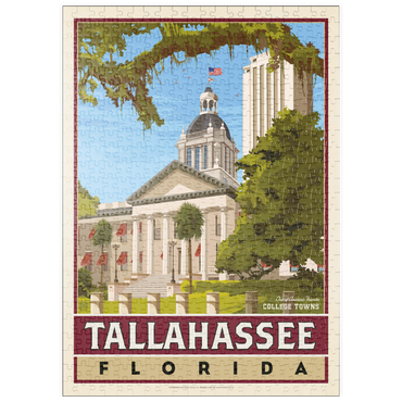 Darstellung des Puzzle Motivs puzzleplate American College Towns: Tallahassee, FL, Vintage Poster 500 Puzzle
