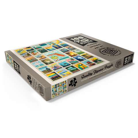 Darstellung des Puzzle Motivs Florida: Multi-Image Print, Vintage Poster Florida: Multi-Image Print, Vintage Poster 100 Puzzle Schachtel Ansicht1