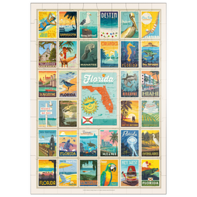 Darstellung des Puzzle Motivs Florida: Multi-Image Print, Vintage Poster - Puzzleteile: 100