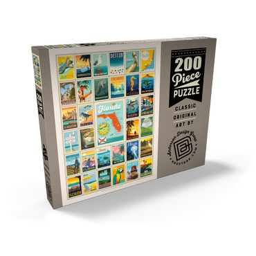 Darstellung des Puzzle Motivs Florida: Multi-Image Print, Vintage Poster 200 Puzzle Schachtel Ansicht2
