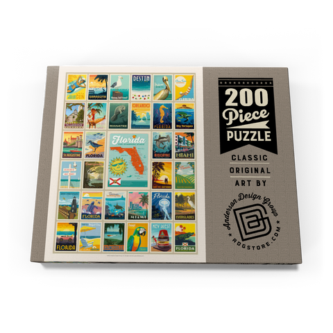 Darstellung des Puzzle Motivs Florida: Multi-Image Print, Vintage Poster Florida: Multi-Image Print, Vintage Poster 200 Puzzle Schachtel Ansicht3
