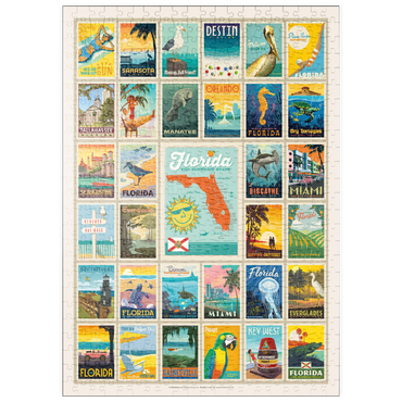 Darstellung des Puzzle Motivs puzzleplate Florida: Multi-Image Print, Vintage Poster 500 Puzzle