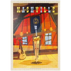 Darstellung des Puzzle-Motivs Nashville, TN: Grand Ole Opry (Mod Design), Vintage Poster – Puzzleteile: 1000