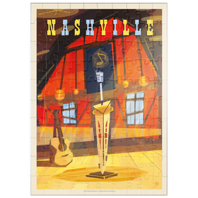 Darstellung des Puzzle Motivs Nashville, TN: Grand Ole Opry (Mod Design), Vintage Poster - Puzzleteile: 100