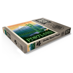 Darstellung des Puzzle Motivs Portland, Oregon: St. Johns Bridge, Vintage Poster - Puzzleteile: 100