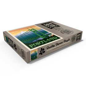 Darstellung des Puzzle Motivs Portland, Oregon: St. Johns Bridge, Vintage Poster - Puzzleteile: 500