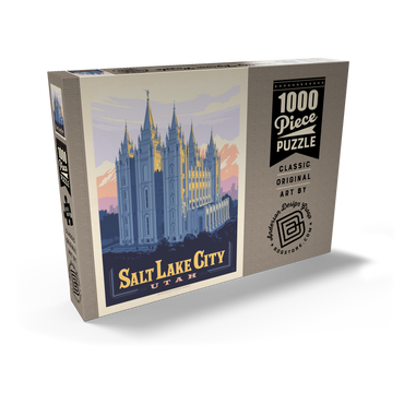 Salt Lake City, Utah: Temple Square, Vintage Poster 1000 Puzzle Schachtel Ansicht2