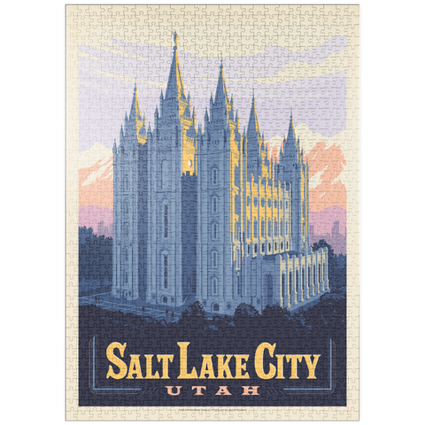 puzzleplate Salt Lake City, Utah: Temple Square, Vintage Poster 1000 Puzzle