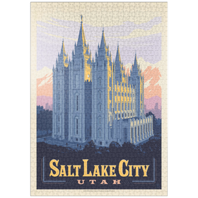 Darstellung des Puzzle Motivs Salt Lake City, Utah: Temple Square, Vintage Poster - Puzzleteile: 1000