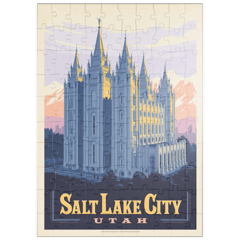 puzzleplate Salt Lake City, Utah: Temple Square, Vintage Poster 100 Puzzle