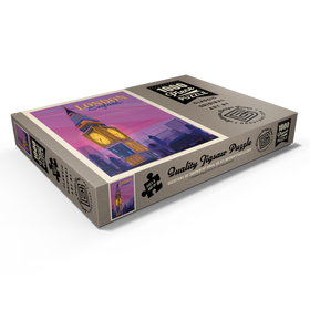 Darstellung des Puzzle Motivs England: London, Big Ben Mod Design, Vintage Poster - Puzzleteile: 1000