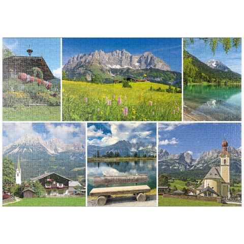 puzzleplate Am Wilden Kaiser: Ellmau, Scheffau und Going in Tirol 1000 Puzzle