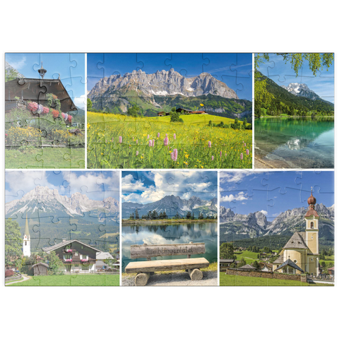 puzzleplate Am Wilden Kaiser: Ellmau, Scheffau und Going in Tirol 100 Puzzle