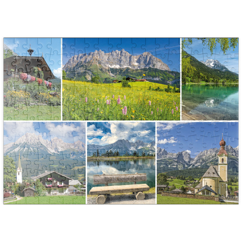 puzzleplate Am Wilden Kaiser: Ellmau, Scheffau und Going in Tirol 200 Puzzle