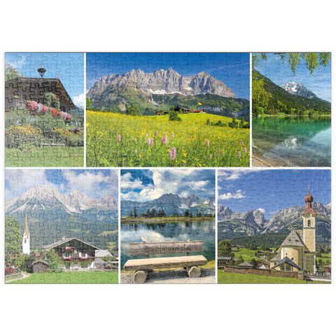 puzzleplate Am Wilden Kaiser: Ellmau, Scheffau und Going in Tirol 500 Puzzle