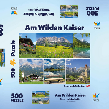 Am Wilden Kaiser: Ellmau, Scheffau und Going in Tirol 500 Puzzle Schachtel 3D Modell