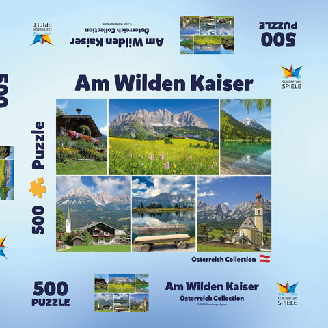 Am Wilden Kaiser: Ellmau, Scheffau und Going in Tirol 500 Puzzle Schachtel 3D Modell