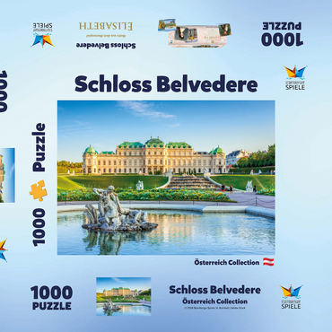 Schloss Belvedere in Wien, Österreich 1000 Puzzle Schachtel 3D Modell