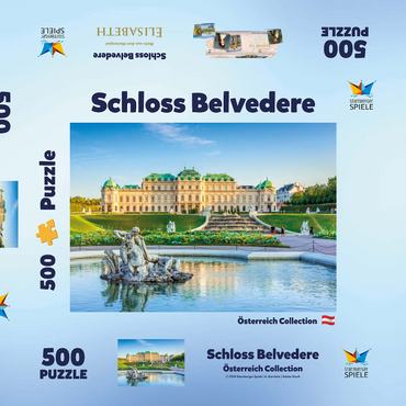 Schloss Belvedere in Wien, Österreich 500 Puzzle Schachtel 3D Modell