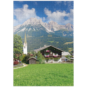 Darstellung des Puzzle Motivs Ellmau am Wilden Kaiser in Tirol, Österreich - Puzzleteile: 1000