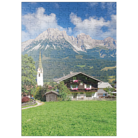 Darstellung des Puzzle Motivs Ellmau am Wilden Kaiser in Tirol, Österreich - Puzzleteile: 200