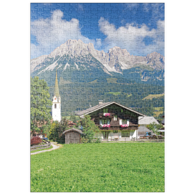 Darstellung des Puzzle Motivs Ellmau am Wilden Kaiser in Tirol, Österreich - Puzzleteile: 500