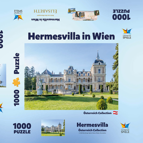 Hermesvilla in Wien, Österreich 1000 Puzzle Schachtel 3D Modell