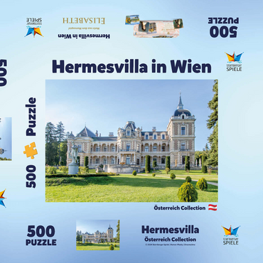 Hermesvilla in Wien, Österreich 500 Puzzle Schachtel 3D Modell