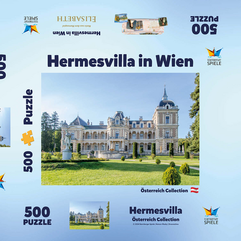 Hermesvilla in Wien, Österreich 500 Puzzle Schachtel 3D Modell