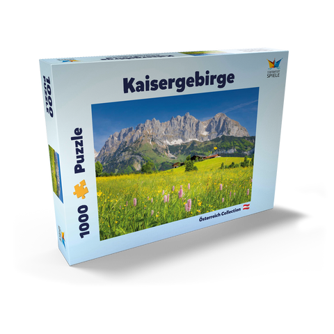 Bauernhaus vor dem Wilden Kaiser, Österreich, Tirol - Kaisergebirge 1000 Puzzle Schachtel Ansicht2