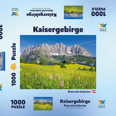 Bauernhaus vor dem Wilden Kaiser, Österreich, Tirol - Kaisergebirge 1000 Puzzle Schachtel 3D Modell