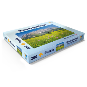 Darstellung des Puzzle Motivs Bauernhaus vor dem Wilden Kaiser, Österreich, Tirol - Kaisergebirge - Puzzleteile: 200