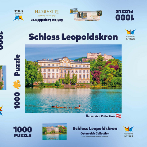 Schloss Leopoldskron bei Salzburg, Österreich 1000 Puzzle Schachtel 3D Modell