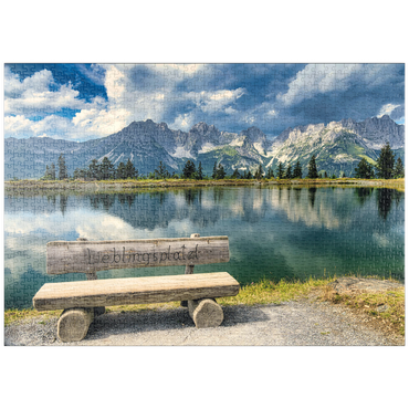 puzzleplate Lieblingsplatzl am Wilden Kaiser, Österreich, Tirol - Kaisergebirge, Astbergsee 1000 Puzzle