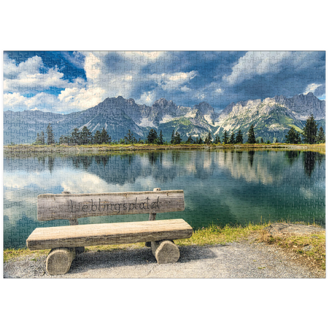 puzzleplate Lieblingsplatzl am Wilden Kaiser, Österreich, Tirol - Kaisergebirge, Astbergsee 1000 Puzzle