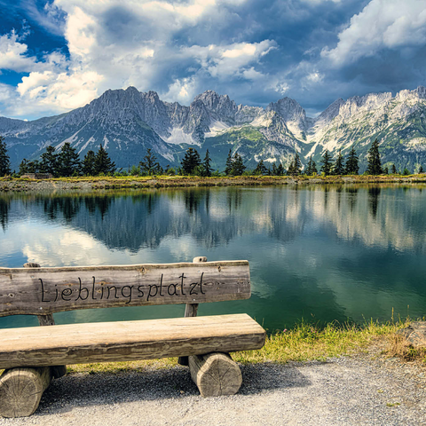 Lieblingsplatzl am Wilden Kaiser, Österreich, Tirol - Kaisergebirge, Astbergsee 1000 Puzzle 3D Modell