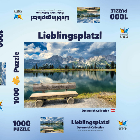 Lieblingsplatzl am Wilden Kaiser, Österreich, Tirol - Kaisergebirge, Astbergsee 1000 Puzzle Schachtel 3D Modell