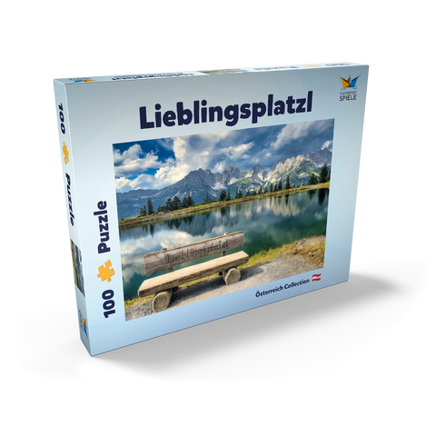 Lieblingsplatzl am Wilden Kaiser, Österreich, Tirol - Kaisergebirge, Astbergsee 100 Puzzle Schachtel Ansicht2