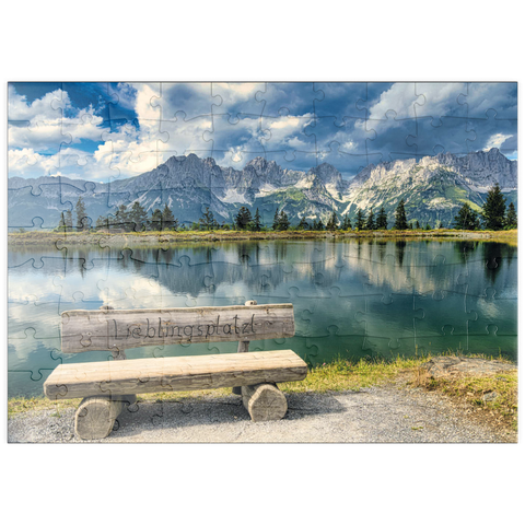 puzzleplate Lieblingsplatzl am Wilden Kaiser, Österreich, Tirol - Kaisergebirge, Astbergsee 100 Puzzle