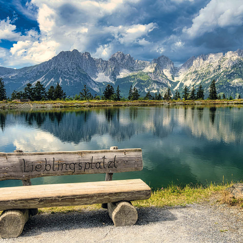 Lieblingsplatzl am Wilden Kaiser, Österreich, Tirol - Kaisergebirge, Astbergsee 100 Puzzle 3D Modell