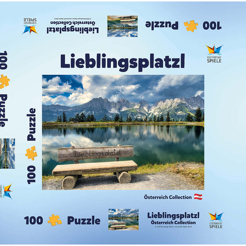 Lieblingsplatzl am Wilden Kaiser, Österreich, Tirol - Kaisergebirge, Astbergsee 100 Puzzle Schachtel 3D Modell