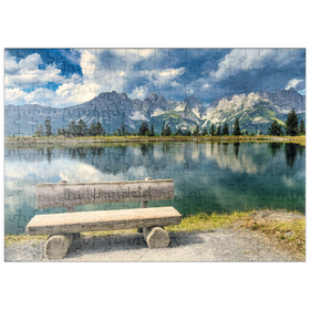Darstellung des Puzzle Motivs Lieblingsplatzl am Wilden Kaiser, Österreich, Tirol - Kaisergebirge, Astbergsee - Puzzleteile: 200