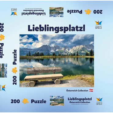 Lieblingsplatzl am Wilden Kaiser, Österreich, Tirol - Kaisergebirge, Astbergsee 200 Puzzle Schachtel 3D Modell