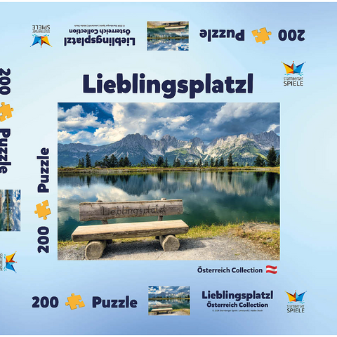 Lieblingsplatzl am Wilden Kaiser, Österreich, Tirol - Kaisergebirge, Astbergsee 200 Puzzle Schachtel 3D Modell