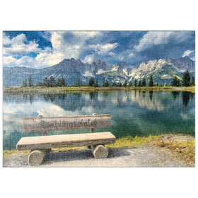 Darstellung des Puzzle Motivs Lieblingsplatzl am Wilden Kaiser, Österreich, Tirol - Kaisergebirge, Astbergsee - Puzzleteile: 500