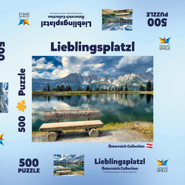 Lieblingsplatzl am Wilden Kaiser, Österreich, Tirol - Kaisergebirge, Astbergsee 500 Puzzle Schachtel 3D Modell