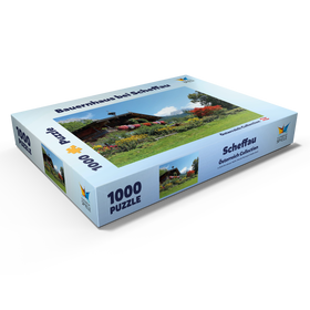 Alternative Darstellung des Puzzle-Motivs Bauernhaus am Wilden Kaiser bei Scheffau, Österreich, Tirol - Kaisergebirge – Puzzleteile: 1000