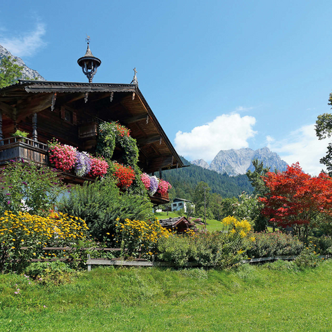 Bauernhaus am Wilden Kaiser bei Scheffau, Österreich, Tirol - Kaisergebirge 1000 Puzzle 3D Modell