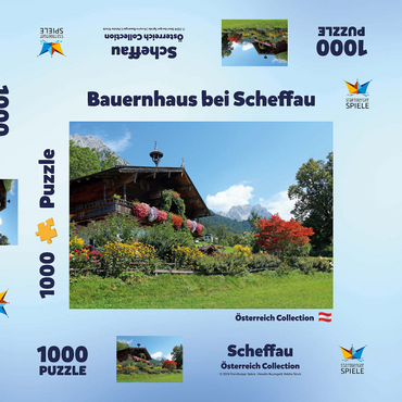 Bauernhaus am Wilden Kaiser bei Scheffau, Österreich, Tirol - Kaisergebirge 1000 Puzzle Schachtel 3D Modell