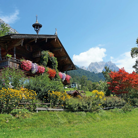 Bauernhaus am Wilden Kaiser bei Scheffau, Österreich, Tirol - Kaisergebirge 100 Puzzle 3D Modell